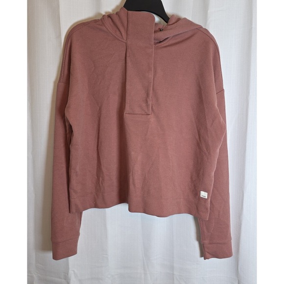Vuori Tops - Vuori Women's Bayview Thermal Hoodie Waffle Knit VW263 Rosewood Pink Size Small